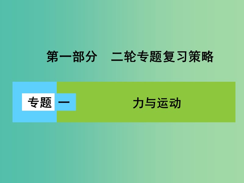 高三物理二轮复习 第1部分 专题1 力与运动 第1讲 力与物体的平衡课件.ppt_第1页