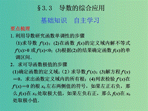 高考數(shù)學(xué) 3.3 導(dǎo)數(shù)的綜合應(yīng)用復(fù)習(xí)課件.ppt