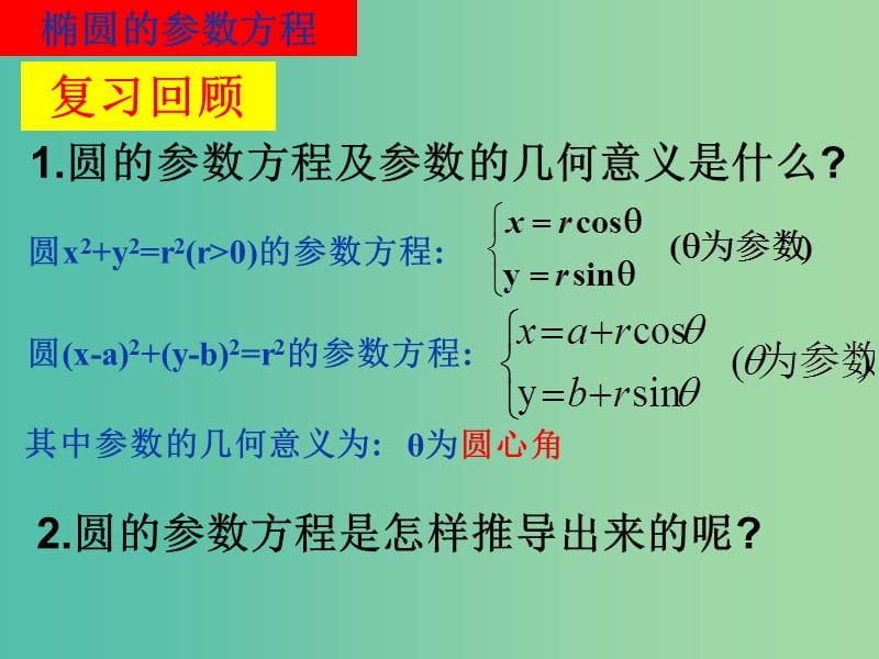 高中数学 第1课时 椭圆的参数方程课件 新人教A版选修4-4.ppt_第2页