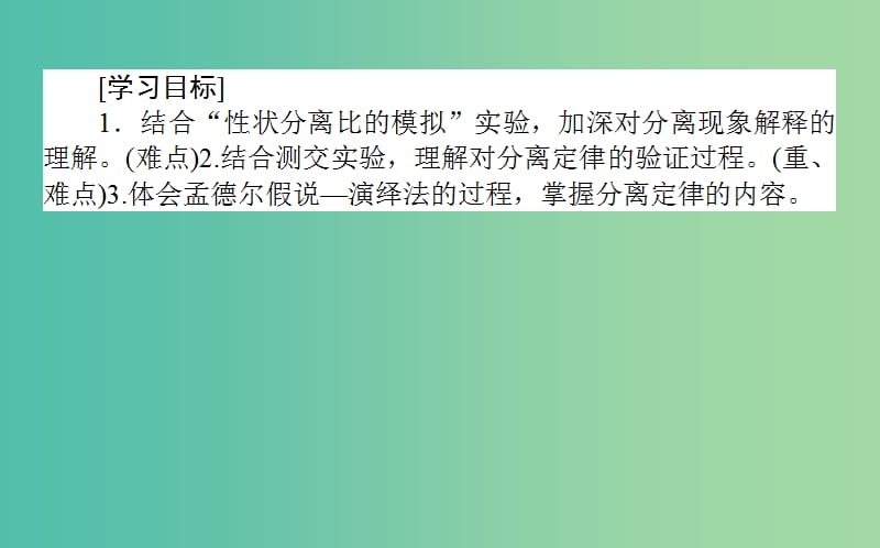 高中生物第一章遗传因子的发现1.1.2对分离现象解释的验证和分离定律课件新人教版.ppt_第2页