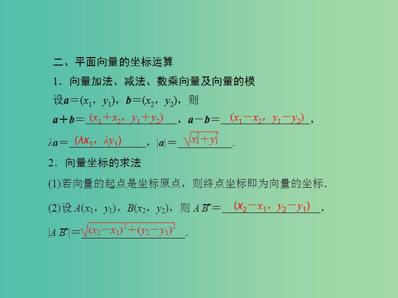 高考数学一轮复习 4-2 平面向量基本定理及坐标表示课件 文.ppt_第3页