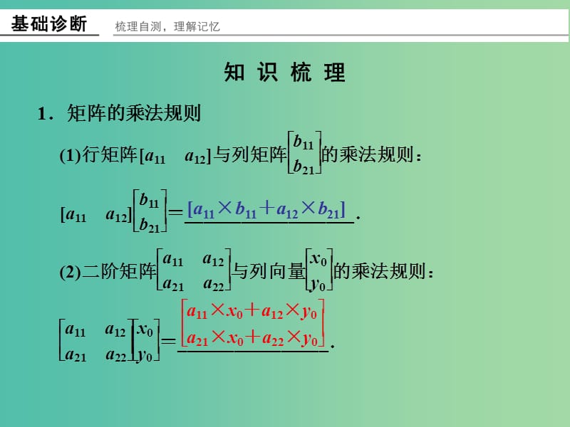 高考数学一轮复习 矩阵与变换课件 新人教A版.ppt_第2页