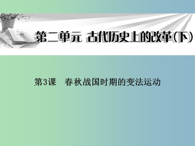 高中历史 第3课《春秋战国时期的变法运动》课件 岳麓版选修1.ppt_第1页