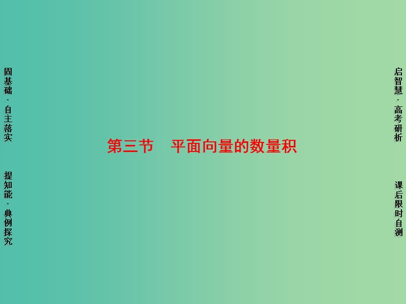 高考数学一轮复习 第4章 第3节 平面向量的数量积课件 理 苏教版.ppt_第1页