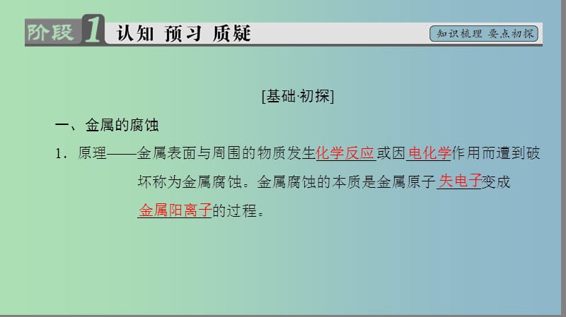 高中化学专题3丰富多彩的生活材料第一单元应用广泛的金属材料第2课时金属的腐蚀与防护课件苏教版.ppt_第3页