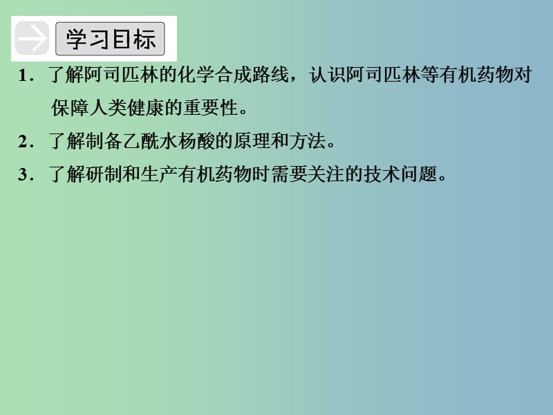 高中化学专题三让有机反应为人类造福3.1有机药物制备课件苏教版.ppt_第3页