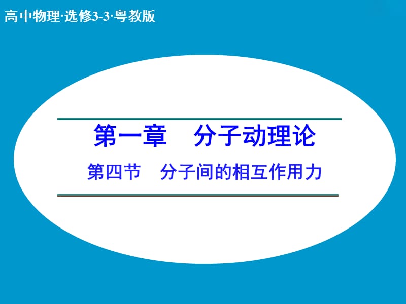 高中物理 1.4 分子间的相互作用力课件 粤教版选修3-3.ppt_第1页