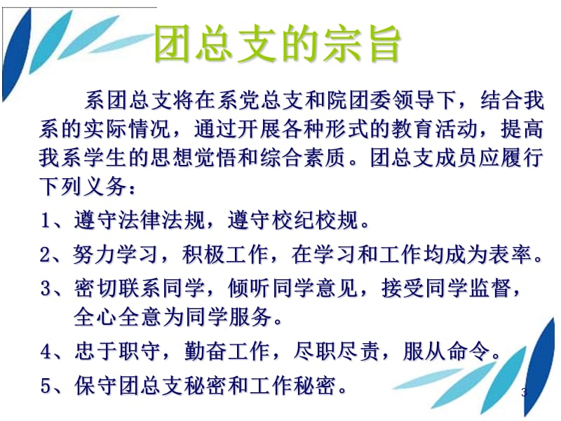 团总支全体干部干事培训大会ppt课件_第3页