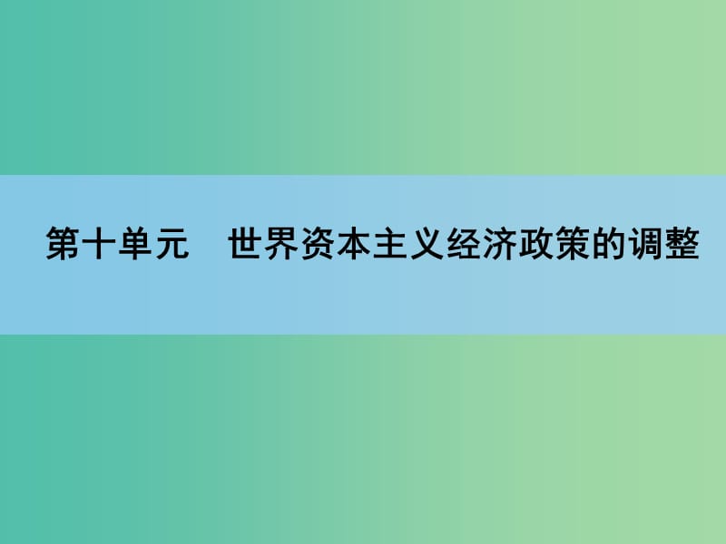 高考历史一轮复习 说全章10 世界资本主义经济政策的调整课件 新人教版 .ppt_第1页