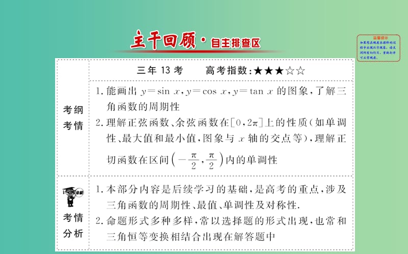 高考数学 3.3 三角函数的图象与性质课件.ppt_第2页