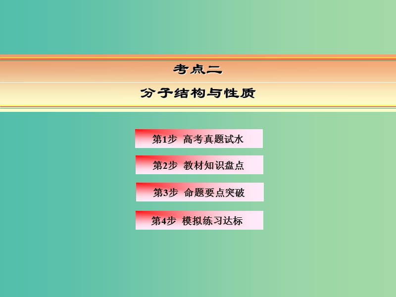 高考化学一轮复习 模块六 选修部分 专题十七 物质的结构与性质 考点二 分子结构与性质课件.ppt_第2页