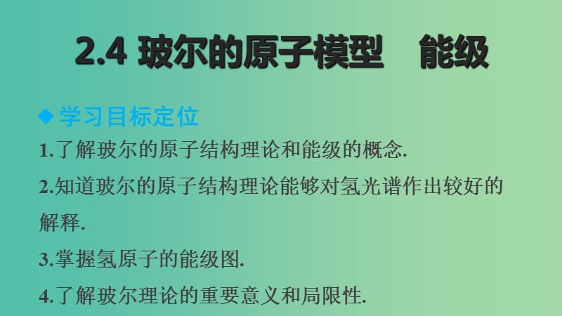 高中物理 2.4玻尔的原子模型能级课件1 教科版选修3-5.ppt_第2页