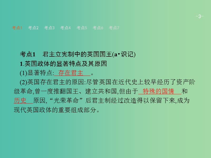 高考政治一轮复习38君主立宪制和民主共和制(英国法国)课件新人教版.ppt_第3页