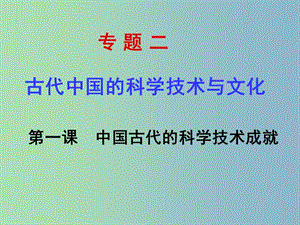 高中歷史 專題二 第一課 中國(guó)古代的科學(xué)技術(shù)成就課件 人民版必修3.ppt