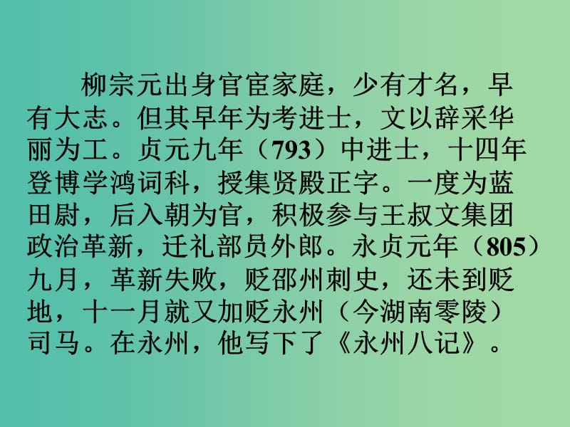 高中语文 专题四《始得西山宴游记》课件 苏教版必修1.ppt_第2页