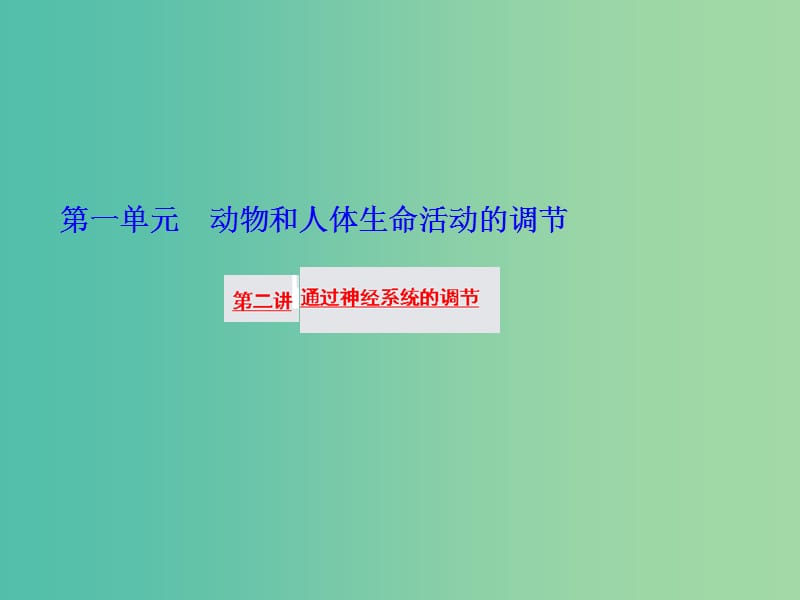 高三生物一轮复习 第一单元 第二讲 通过神经系统的调节课件 新人教版必修3.ppt_第1页