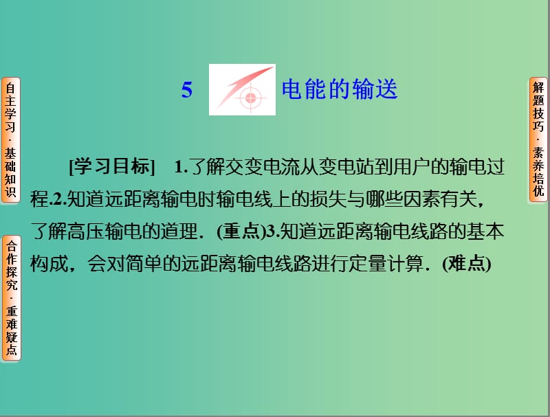 高中物理 第五章 交变电流 5 电能的输送课件 新人教版选修3-2.ppt_第1页