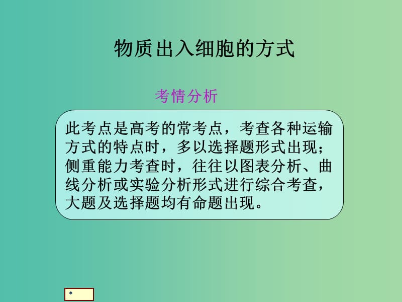 高考生物总复习 1-2-7物质出入细胞的方式强化类课件 新人教版.ppt_第1页