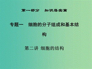 高三生物二輪復習 第一部分 知識落實篇 專題一 細胞的分子組成和基本結構 第2講 細胞的結構課件.ppt