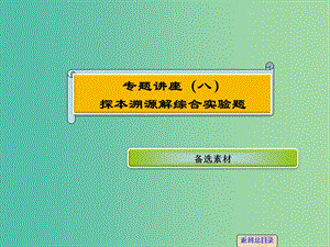 高考化學(xué)一輪復(fù)習(xí) 專題講座八 探本溯源解綜合實(shí)驗(yàn)題課件 新人教版.ppt