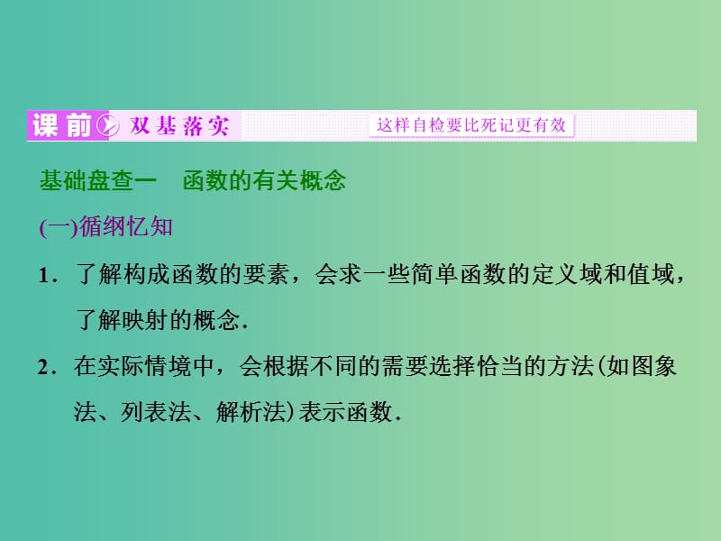 高考数学大一轮复习 第二章 第一节 函数及其表示课件.ppt_第2页