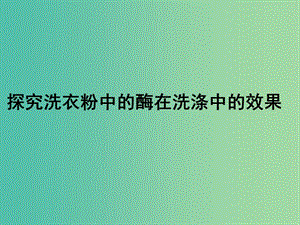 高中生物 探究加酶洗衣粉的洗滌效果課件 蘇教版選修1.ppt