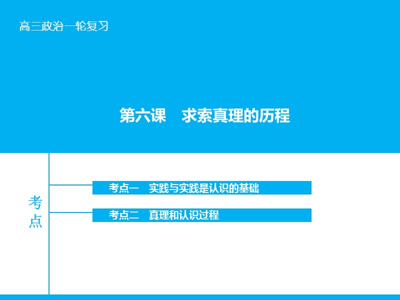 高考政治大一轮复习 第十四单元 第六课 求索真理的历程课件 新人教版.ppt_第1页