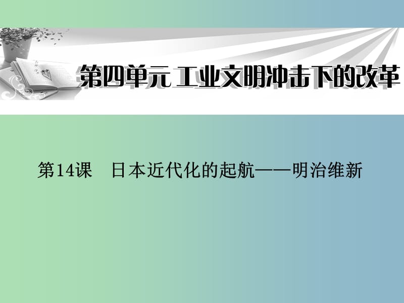 高中历史 第14课《日本近代化的起航 明治维新》课件 岳麓版选修1.ppt_第1页