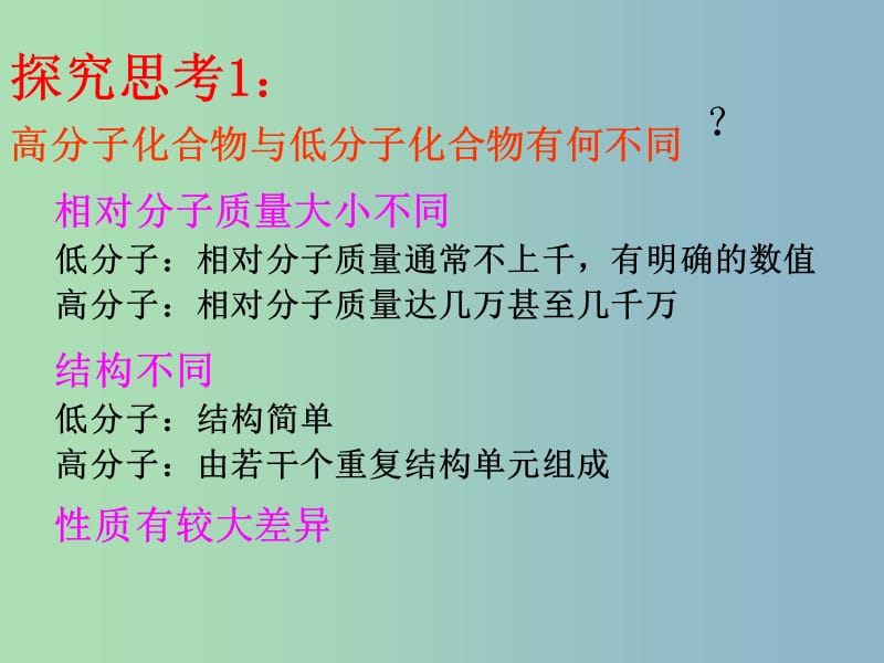 高中化学 第五章 第一节 合成高分子化合物的基本方法课件 新人教版选修5.ppt_第2页