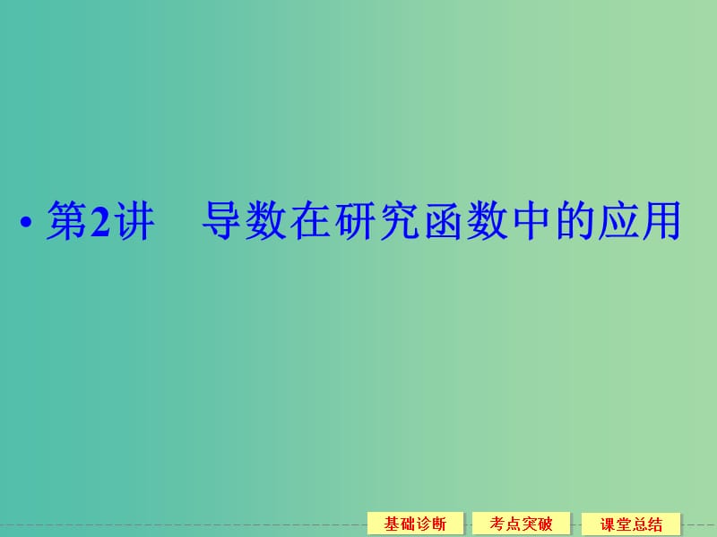 高考数学一轮复习 3-2 导数在研究函数中的应用课件 理.ppt_第1页