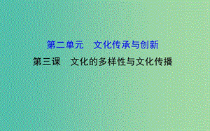 高考政治一輪總復(fù)習(xí) 2.3文化的多樣性與文化傳播課件 新人教版必修3.ppt