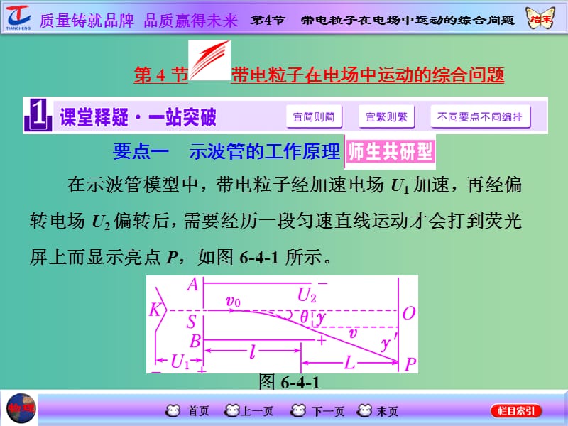 高考物理一轮复习 第六章 静电场第4节 带电粒子在电场中运动的综合问题课件 新人教版.ppt_第1页