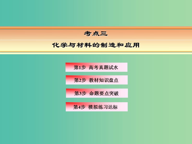 高考化学一轮复习 模块六 选修部分 专题十六 化学与技术 考点三 化学与材料的制造和应用课件.ppt_第2页