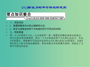 高中物理 第二章(二)驗(yàn)證力的平行四邊形定則課件 新人教版必修1.ppt