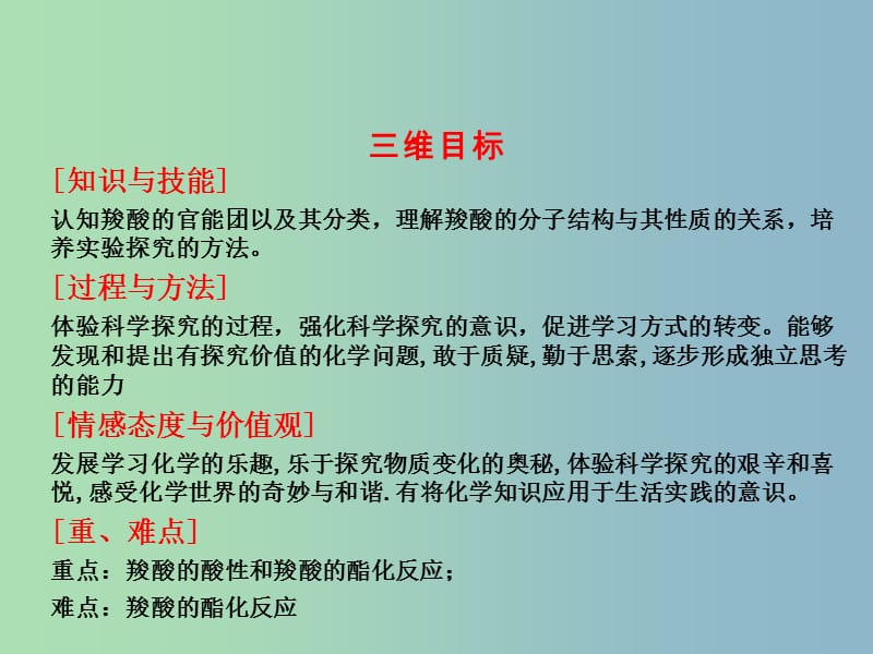 高中化学 第三章 第三节 羧酸 酯 羧酸（二）课件 新人教版选修5.ppt_第3页