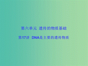 高考生物大一輪復(fù)習(xí) 第六單元 遺傳的物質(zhì)基礎(chǔ)17課件 新人教版 .ppt