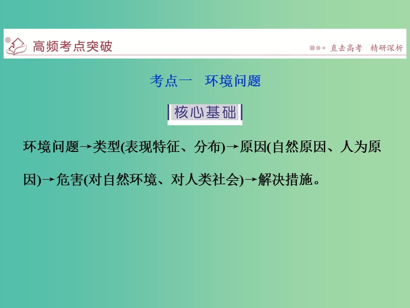 高考地理二轮复习 第一部分 专题突破篇 六 自然环境和人类活动 第2讲 环境问题与可持续发展课件.ppt_第2页