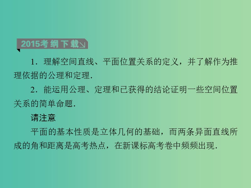 高考数学一轮复习 第八章 第3课时 空间点、线、面间位置关系课件 理.ppt_第3页