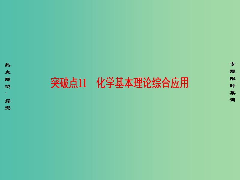 高三化学二轮复习 第1部分 专题2 化学基本理论 突破点11 化学基本理论综合应用课件.ppt_第1页