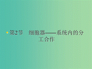 高中生物第三章細胞的基本結(jié)構(gòu)3.2細胞器--系統(tǒng)內(nèi)的分工合作課件新人教版.ppt