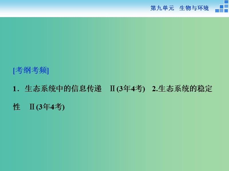 高考生物一轮复习 第九单元 第34讲 生态系统的信息传递和稳定性课件.ppt_第2页