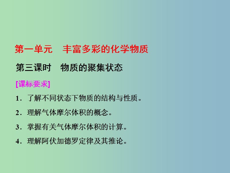 高中化学专题1化学家眼中的物质世界第一单元丰富多彩的化学物质第3课时物质的聚集状态课件苏教版.ppt_第1页