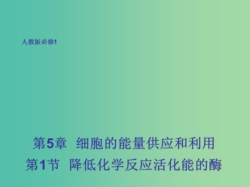 高中生物 5.1 降低化学反应活化能的酶课件 新人教版必修1.ppt_第1页