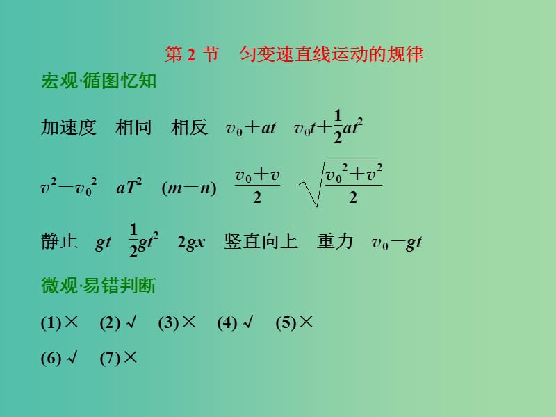 高考物理一轮复习 第一章 运动的描述 匀变速直线运动 第2节 匀变速直线运动的规律习题详解课件 新人教版.ppt_第1页