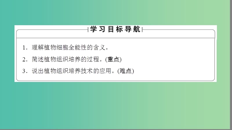 高中生物第一单元生物技术与生物工程第二章细胞工程第2节植物组织培养课件中图版.ppt_第2页