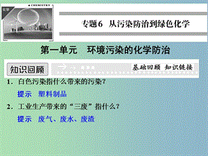 高中化學專題六從污染防治到綠色化學6.1環(huán)境污染的化學防治課件蘇教版.ppt