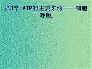 高中生物《53 ATP的主要來源 細(xì)胞呼吸》課件 新人教版必修1.ppt