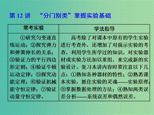 高考物理二輪復(fù)習(xí)第12講“分門別類”掌握實驗基次件.ppt