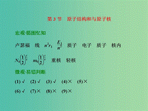 高考物理一輪復習 第十三章 動量 第3節(jié) 原子結構和與原子核習題詳解課件 新人教版.ppt