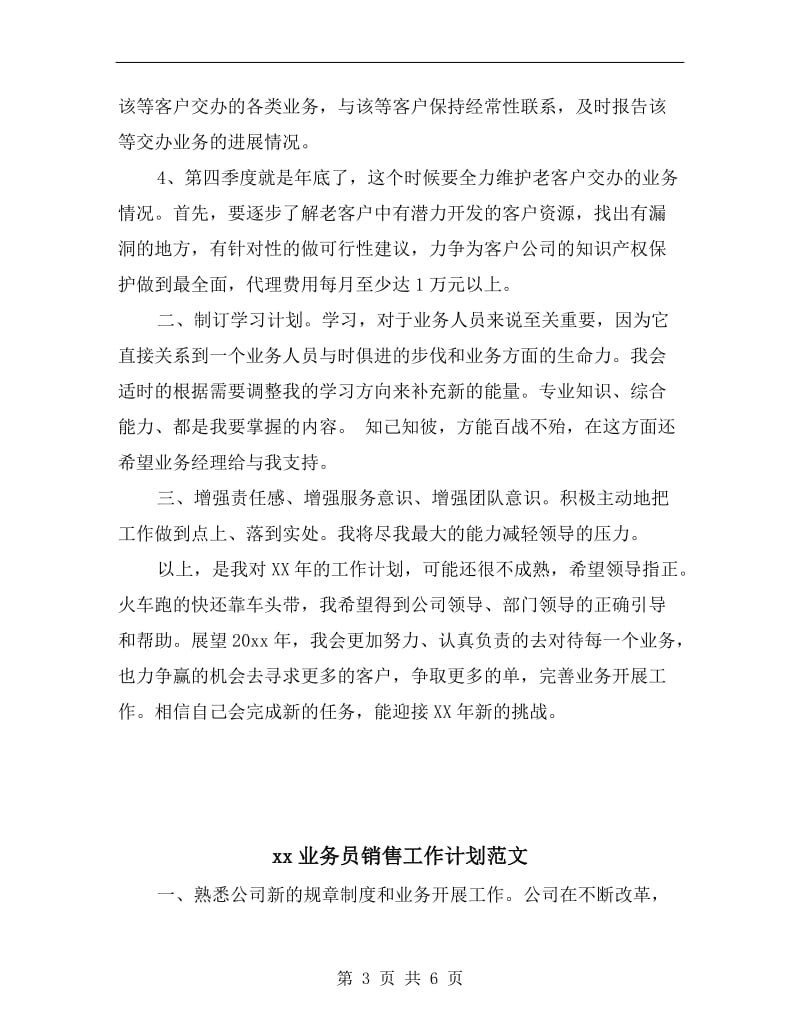 xx业务员每日工作计划表样本.doc_第3页